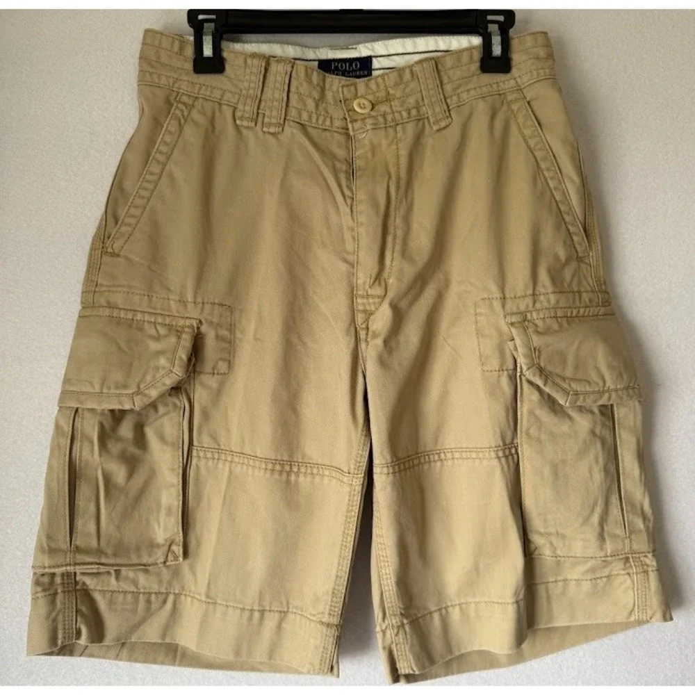 Polo Ralph Lauren Cargo Shorts Men 29 Beige Classic Fit Chino Utility Pockets